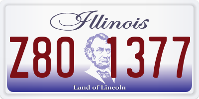 IL license plate Z801377