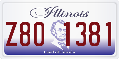 IL license plate Z801381
