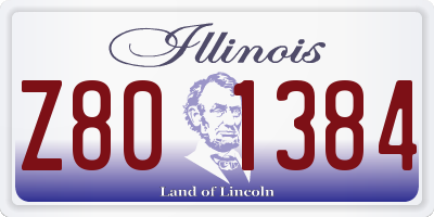 IL license plate Z801384
