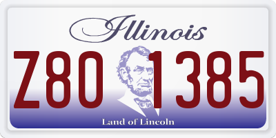 IL license plate Z801385