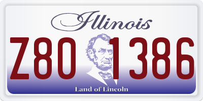 IL license plate Z801386