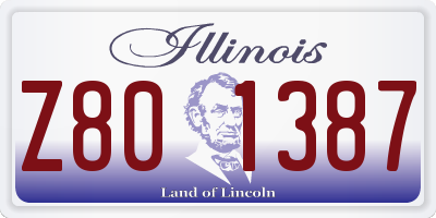 IL license plate Z801387