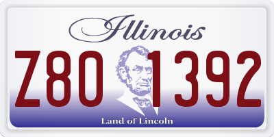 IL license plate Z801392