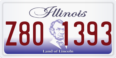 IL license plate Z801393
