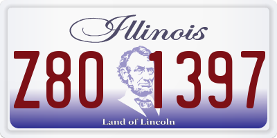 IL license plate Z801397