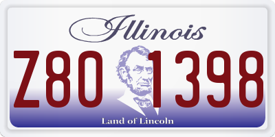 IL license plate Z801398