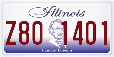 IL license plate Z801401
