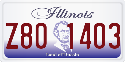 IL license plate Z801403