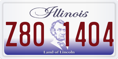IL license plate Z801404