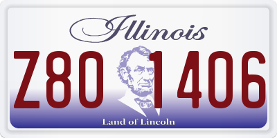 IL license plate Z801406
