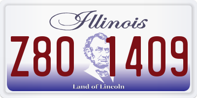 IL license plate Z801409