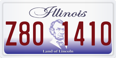 IL license plate Z801410
