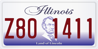 IL license plate Z801411