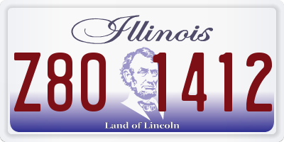 IL license plate Z801412