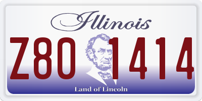 IL license plate Z801414