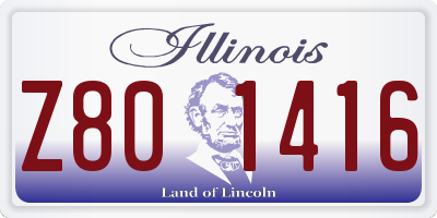 IL license plate Z801416