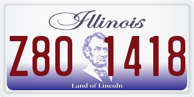IL license plate Z801418
