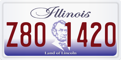 IL license plate Z801420