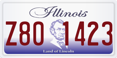 IL license plate Z801423