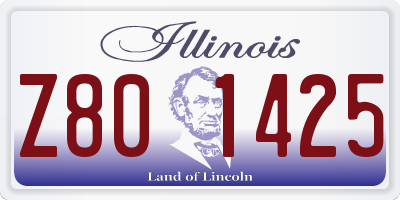 IL license plate Z801425