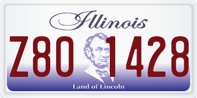 IL license plate Z801428