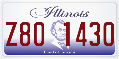 IL license plate Z801430