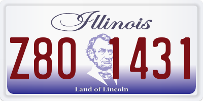 IL license plate Z801431