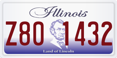 IL license plate Z801432