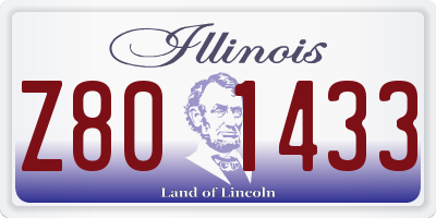 IL license plate Z801433