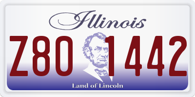 IL license plate Z801442