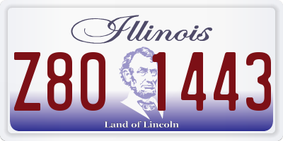 IL license plate Z801443