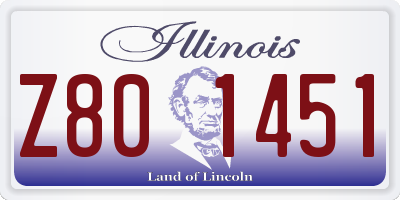 IL license plate Z801451