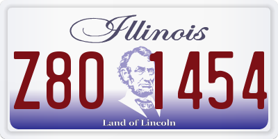 IL license plate Z801454
