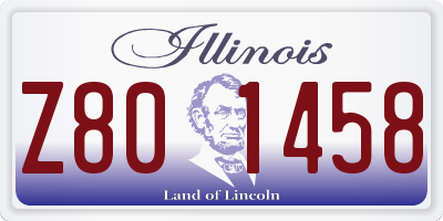 IL license plate Z801458