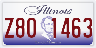 IL license plate Z801463