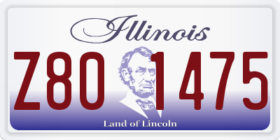IL license plate Z801475