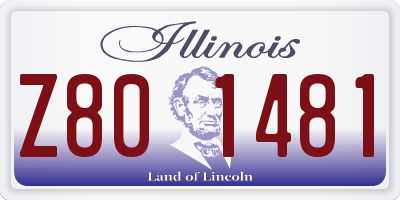 IL license plate Z801481