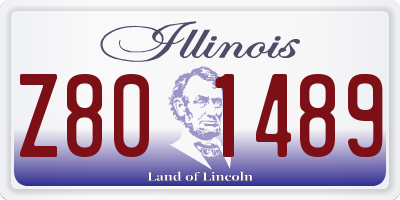 IL license plate Z801489