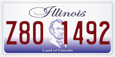 IL license plate Z801492