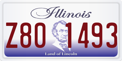 IL license plate Z801493