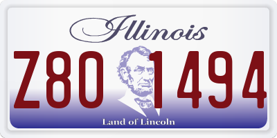 IL license plate Z801494