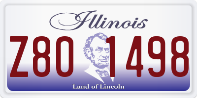 IL license plate Z801498