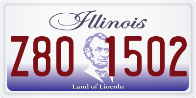 IL license plate Z801502