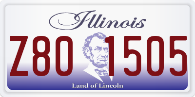 IL license plate Z801505