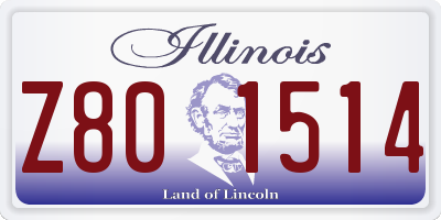 IL license plate Z801514