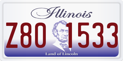 IL license plate Z801533