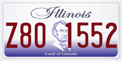 IL license plate Z801552