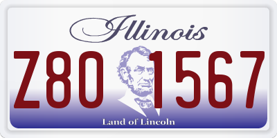 IL license plate Z801567
