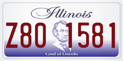 IL license plate Z801581