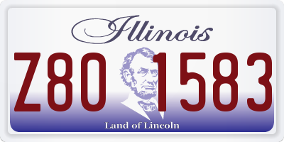 IL license plate Z801583
